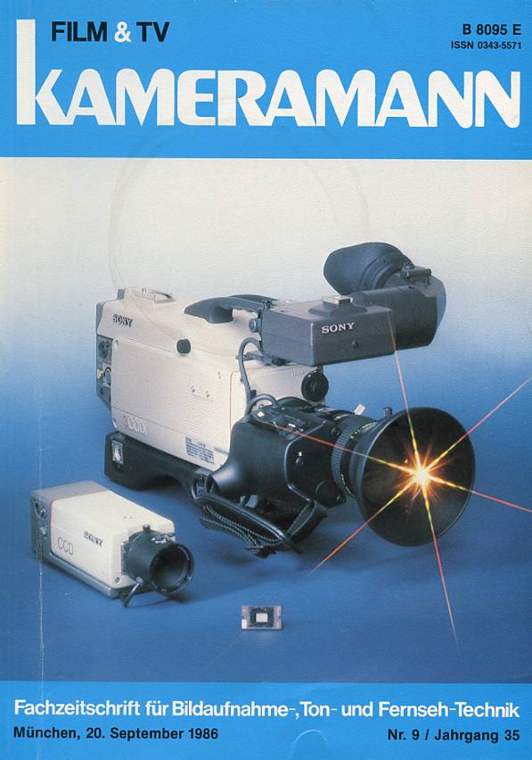 FILM TV KAMERAMANN magazine side cover Issue 9  1986