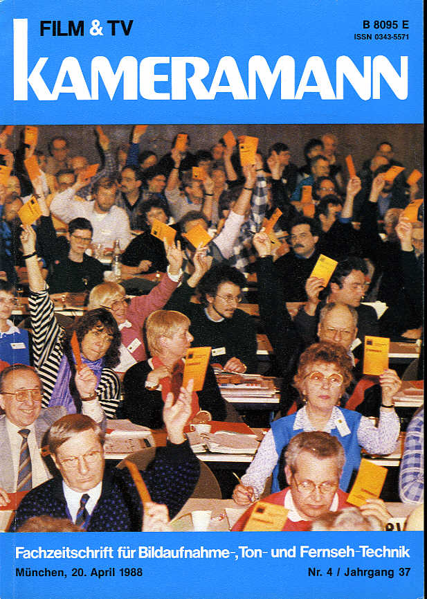 FILM TV KAMERAMANN magazine side cover Issue 4  1988