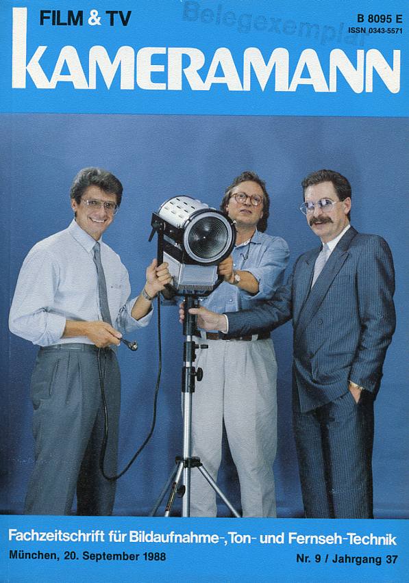 FILM TV KAMERAMANN magazine side cover Issue 9  1988