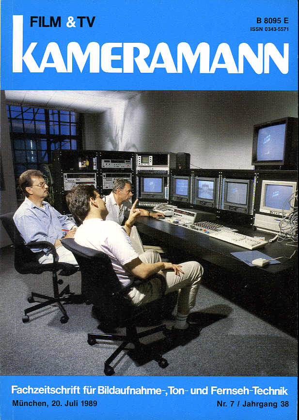FILM TV KAMERAMANN magazine side cover Issue 7  1989