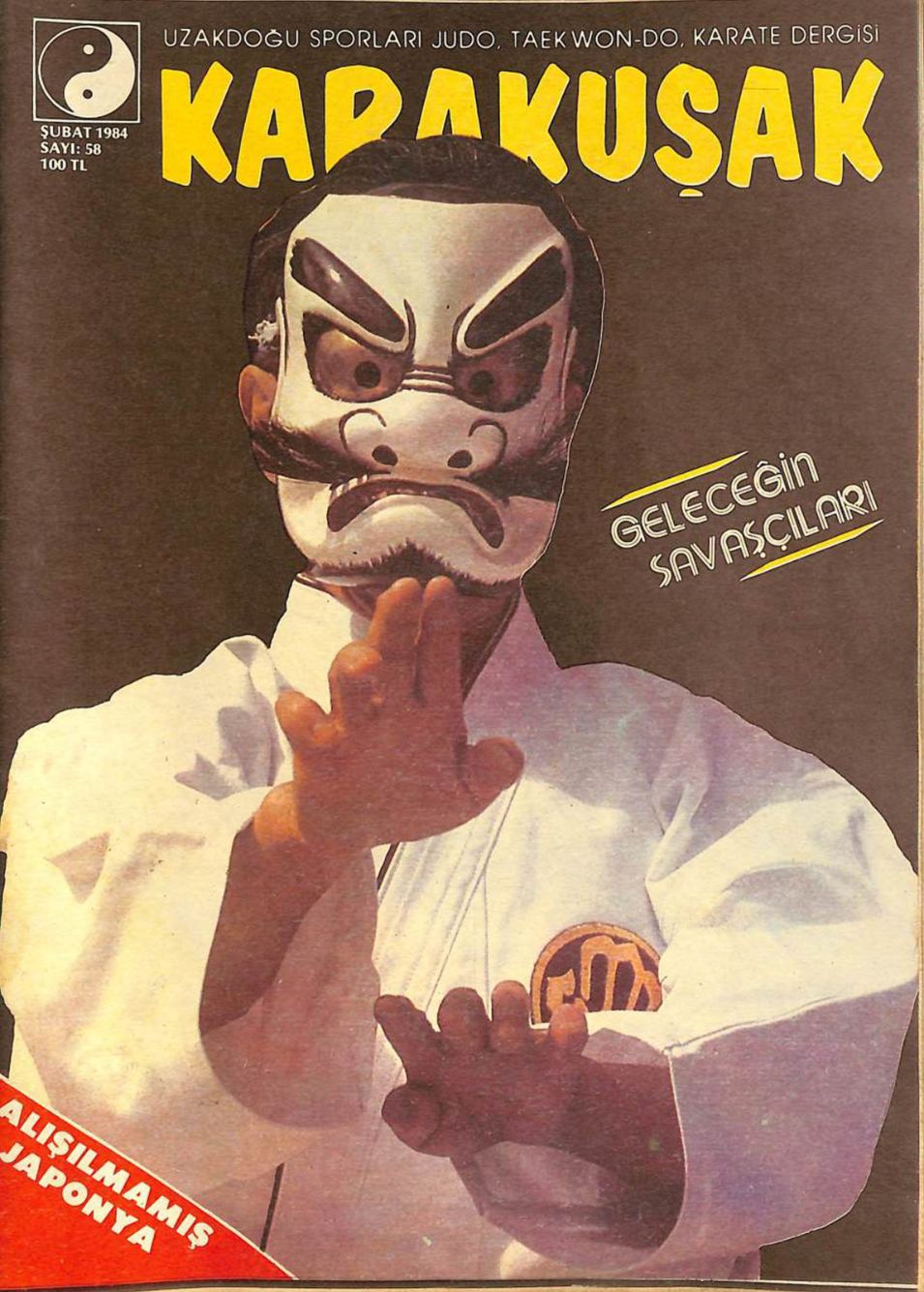 KARAKUSAK magazine side cover Issue 58  February 1984