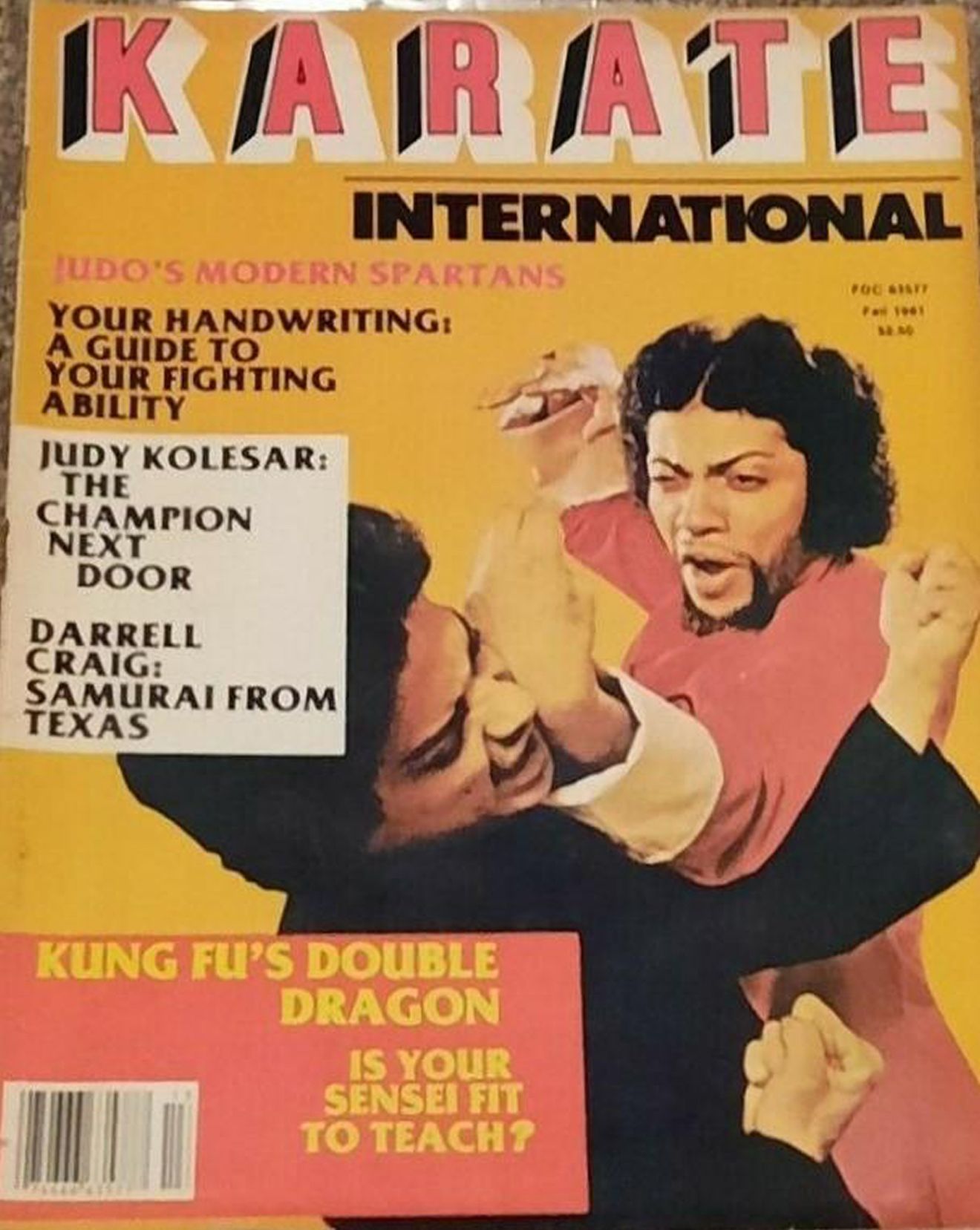 KARATE INTERNATIONAL magazine side cover  Vol 2 No  4 Fall 1981