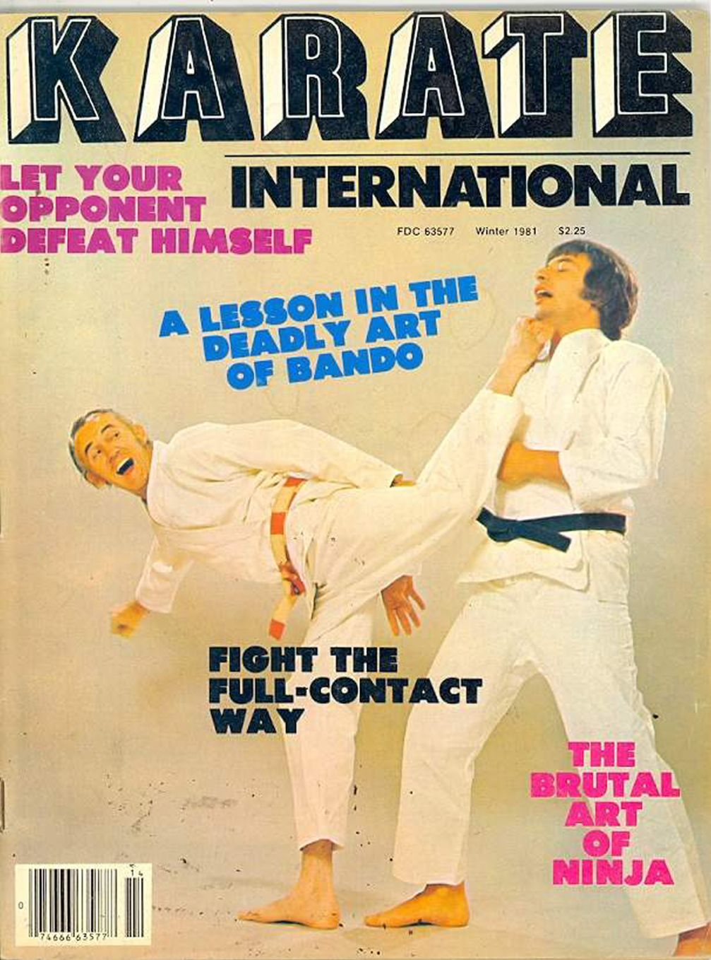 KARATE INTERNATIONAL magazine side cover  Vol 2 No  1 Winter 1981