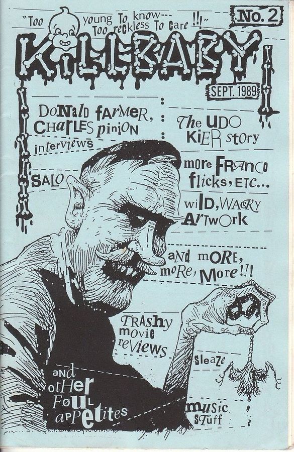 KILLBABY magazine side cover Issue 2 September 1989