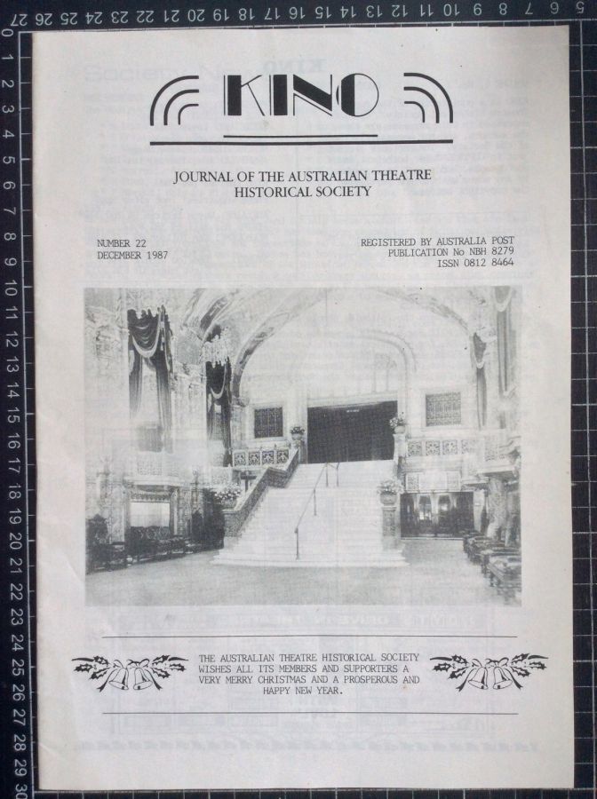 KINO (Australia) magazine side cover Issue 22  December 1987