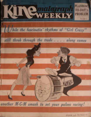 KINE WEEKLY magazine side cover 7 October 1943
