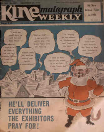KINE WEEKLY magazine side cover 26 December 1946