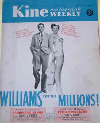 KINE WEEKLY magazine side cover Issue 2342 15 May 1952