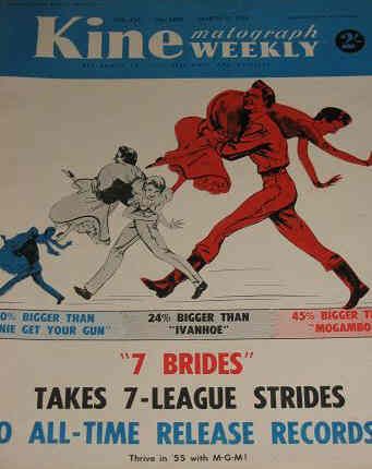 KINE WEEKLY magazine side cover 17 March 1955