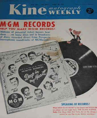KINE WEEKLY magazine side cover 28 April 1955