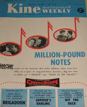 KINE WEEKLY magazine side cover 5 May 1955