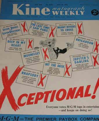 KINE WEEKLY magazine side cover 26 May 1955