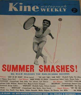 KINE WEEKLY magazine side cover 2 June 1955