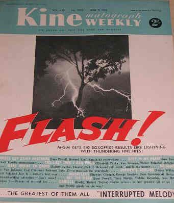 KINE WEEKLY magazine side cover 9 June 1955