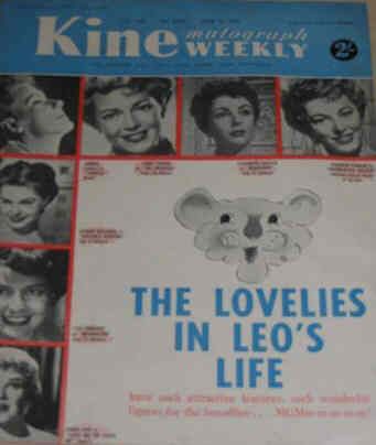 KINE WEEKLY magazine side cover 16 June 1955