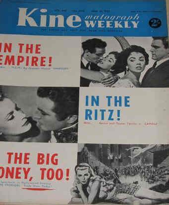 KINE WEEKLY magazine side cover 30 June 1955