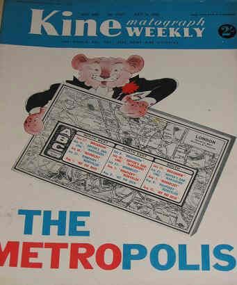 KINE WEEKLY magazine side cover 14 July 1955