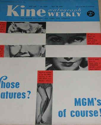KINE WEEKLY magazine side cover 28 July 1955