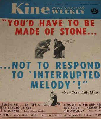 KINE WEEKLY magazine side cover 4 August 1955