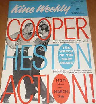 KINE WEEKLY magazine side cover 4 February 1960