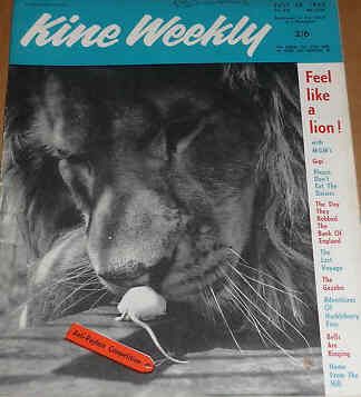 KINE WEEKLY magazine side cover 28 July 1960