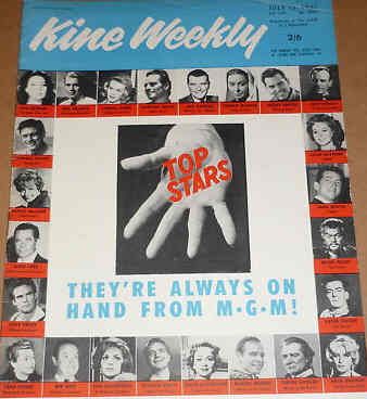 KINE WEEKLY magazine side cover 13 July 1961