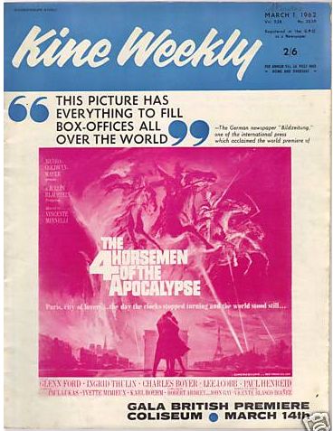 KINE WEEKLY magazine side cover 1 March 1962