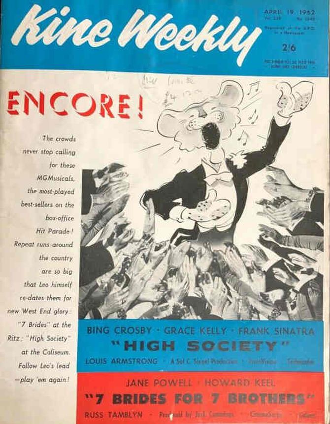 KINE WEEKLY magazine side cover 19 April 1962