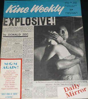 KINE WEEKLY magazine side cover 26 April 1962
