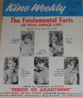 KINE WEEKLY magazine side cover 24 January 1963