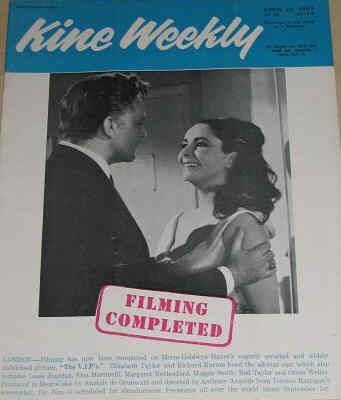 KINE WEEKLY magazine side cover 25 April 1963