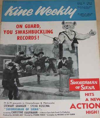 KINE WEEKLY magazine side cover 9 May 1963