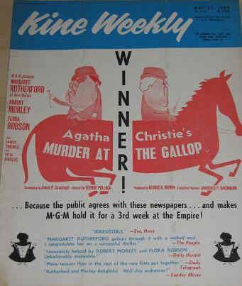 KINE WEEKLY magazine side cover 23 May 1963