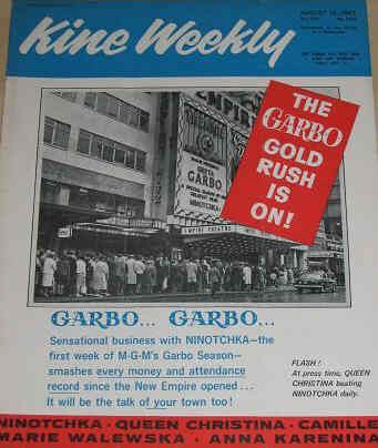 KINE WEEKLY magazine side cover 15 August 1963