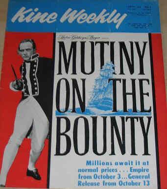 KINE WEEKLY magazine side cover 26 September 1963