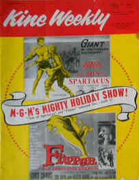 KINE WEEKLY magazine side cover 21 November 1963