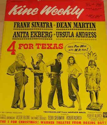 KINE WEEKLY magazine side cover 12 December 1963