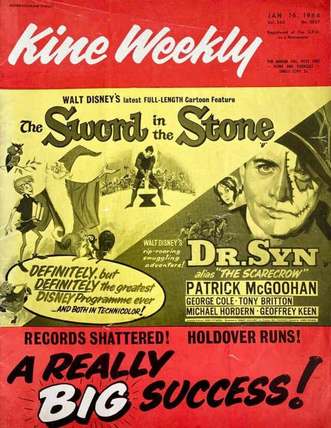 KINE WEEKLY magazine side cover 16 January 1964