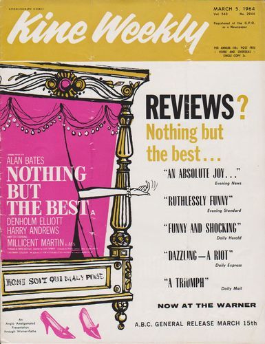 KINE WEEKLY magazine side cover 5 March 1964