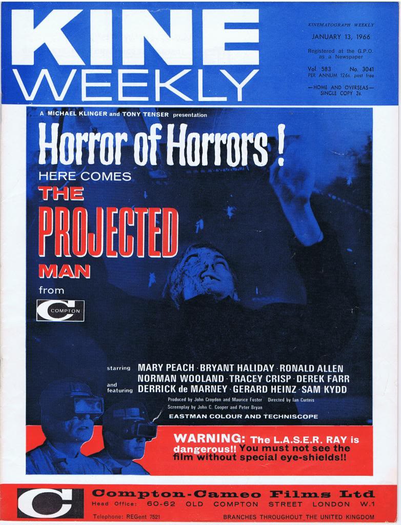 KINE WEEKLY magazine side cover 13 January 1966