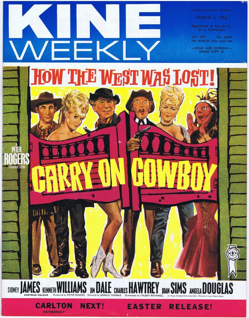 KINE WEEKLY magazine side cover 3 March 1966