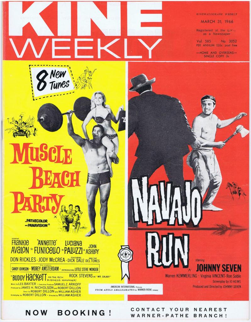 KINE WEEKLY magazine side cover 31 March 1966