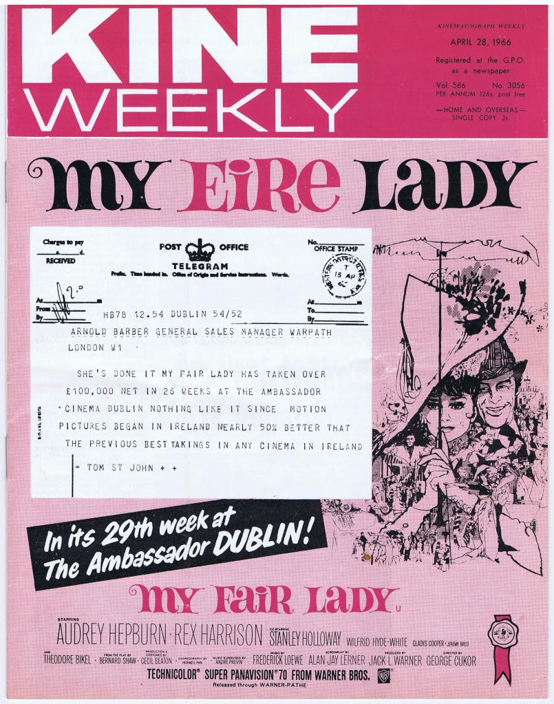 KINE WEEKLY magazine side cover 28 April 1966