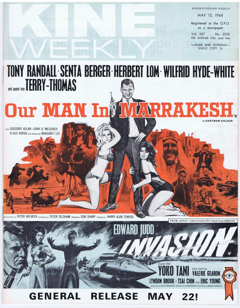 KINE WEEKLY magazine side cover 12 May 1966