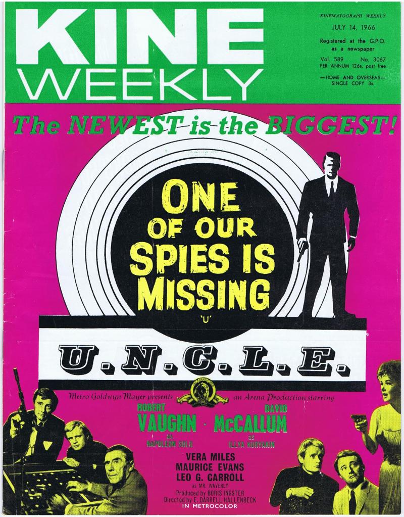 KINE WEEKLY magazine side cover 14 July 1966