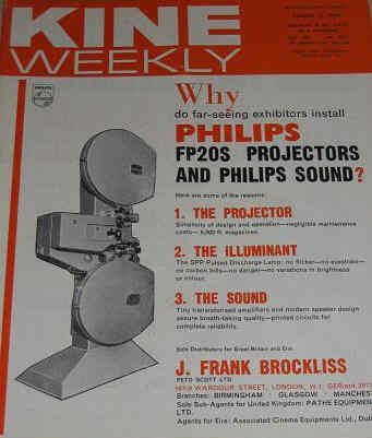 KINE WEEKLY magazine side cover 11 August 1966