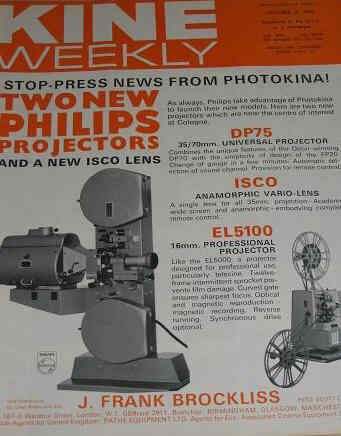 KINE WEEKLY magazine side cover 6 October 1966