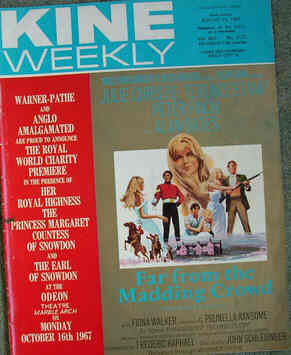 KINE WEEKLY magazine side cover 19 August 1967