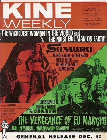 KINE WEEKLY magazine side cover Issue 3137 25 November 1967
