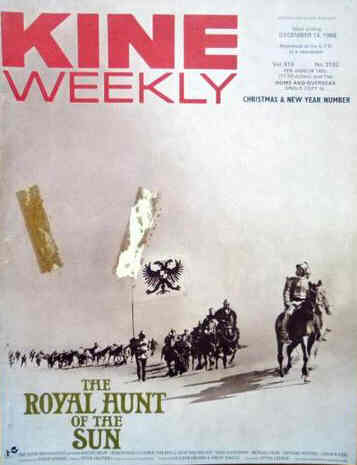 KINE WEEKLY magazine side cover 14 December 1968